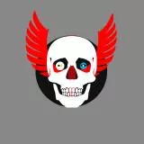 Red winged skull