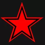 black/red star