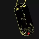 Golden Combat Assault Medic Commander Dog Tag