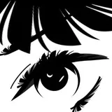 Female eye black & white