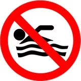 No swimming
