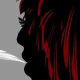 Silhouette girl smoking