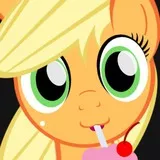 Filly Applejack Drinkin a Milkshake