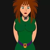 Девушка V6 Зеленое платье