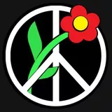 Peace sign with flower