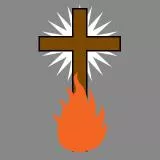 Protestant  cross (with flame)
