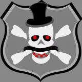 Skull shield hat emblem